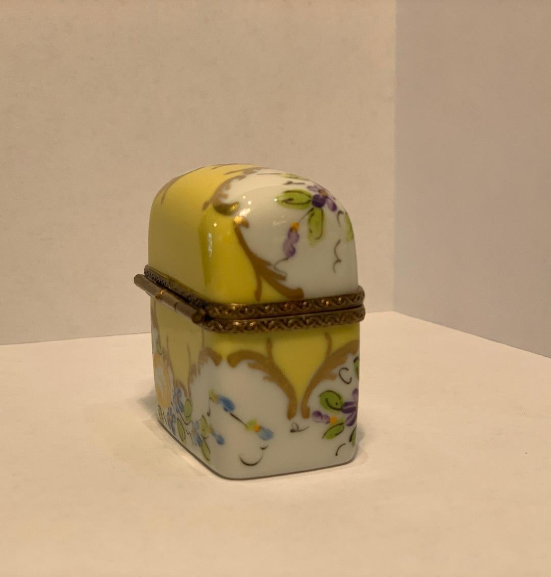 Delightful Limoges France Peint Main Porcelain Box and Two Perfume 