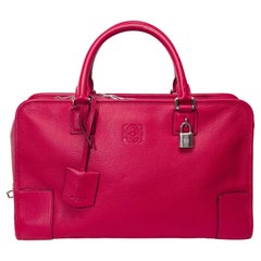 Ravissant sac à main Loewe Amazona 36 (GM) en cuir rouge, SHW