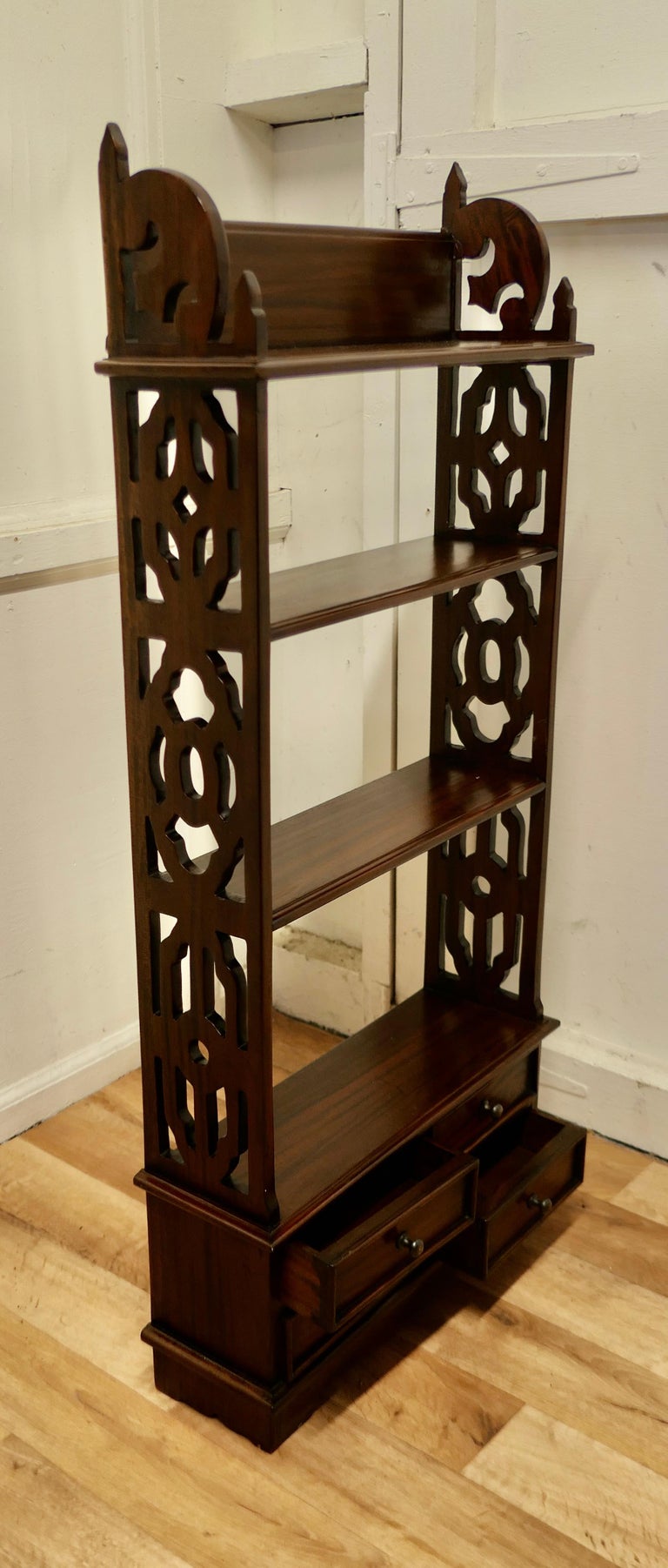 Delightful Long Wall Hanging Shelf with Drawers Beneath For Sale at 1stDibs