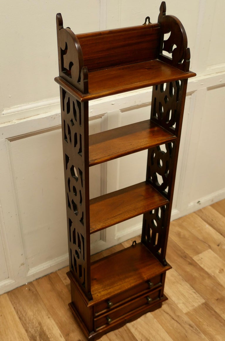 Delightful Long Wall Hanging Shelf with Drawers Beneath at 1stDibs