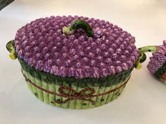 Delightful Majolica Soup Tureen and Asparagus Dish