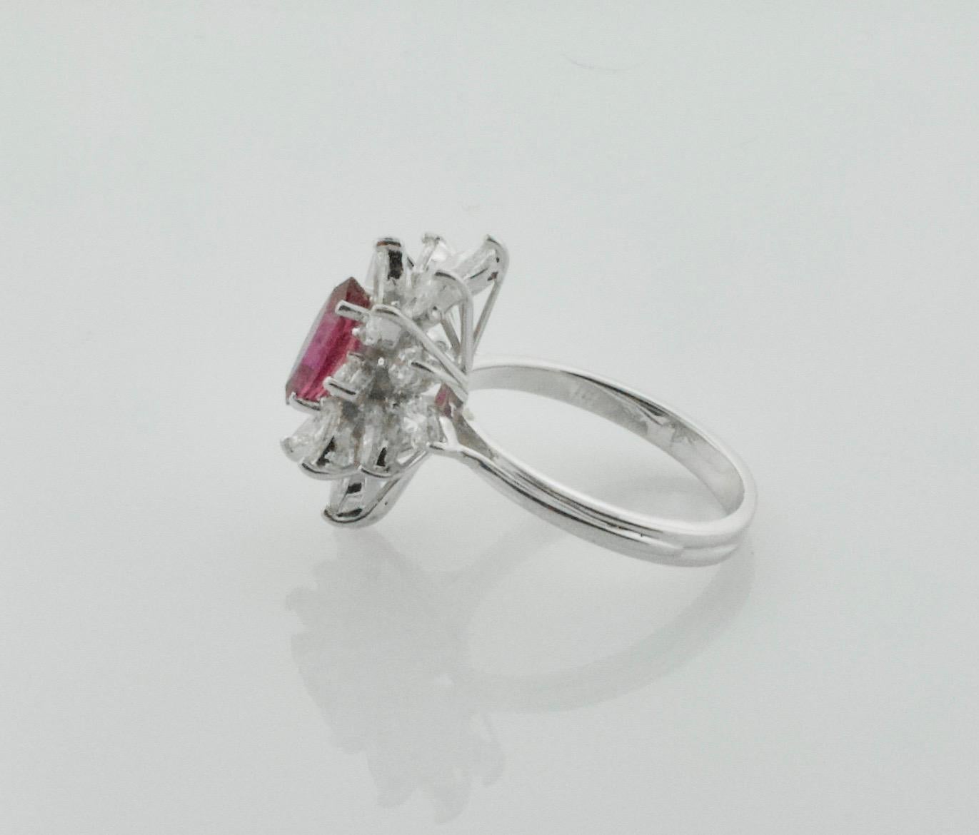 Delightful Marquise Cut Ruby and Diamond Cocktail Ring in 18 Karat 3