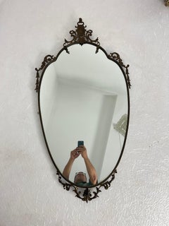 Delightful Mid-century Brass Wall Mirror, 1960s