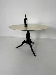 Delightful Mid-Century Italian Circular Table with Pink Marble Top, 1950s