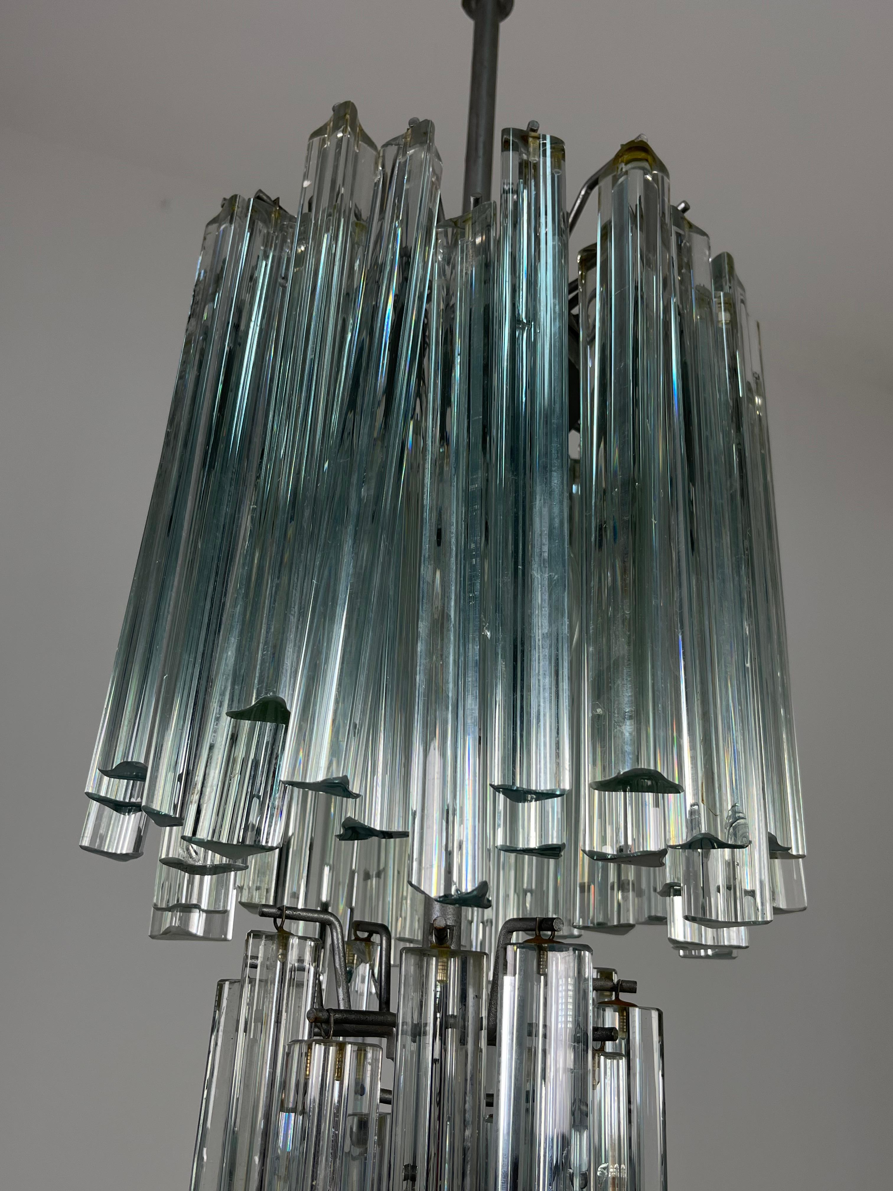 Delizioso lampadario a cascata in vetro di Murano Venini, anni '60 in vendita 1