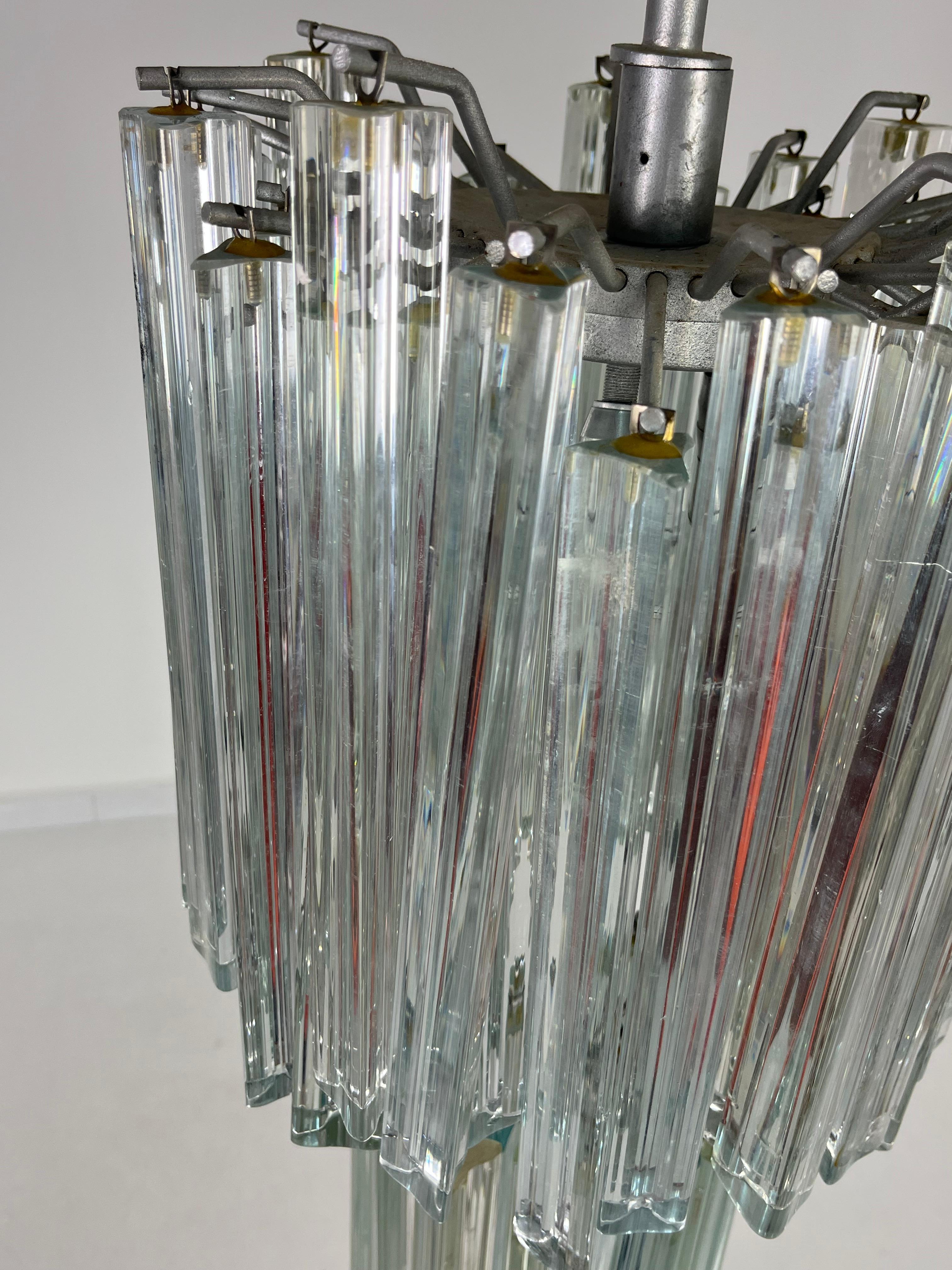 Delizioso lampadario a cascata in vetro di Murano Venini, anni '60 in vendita 2