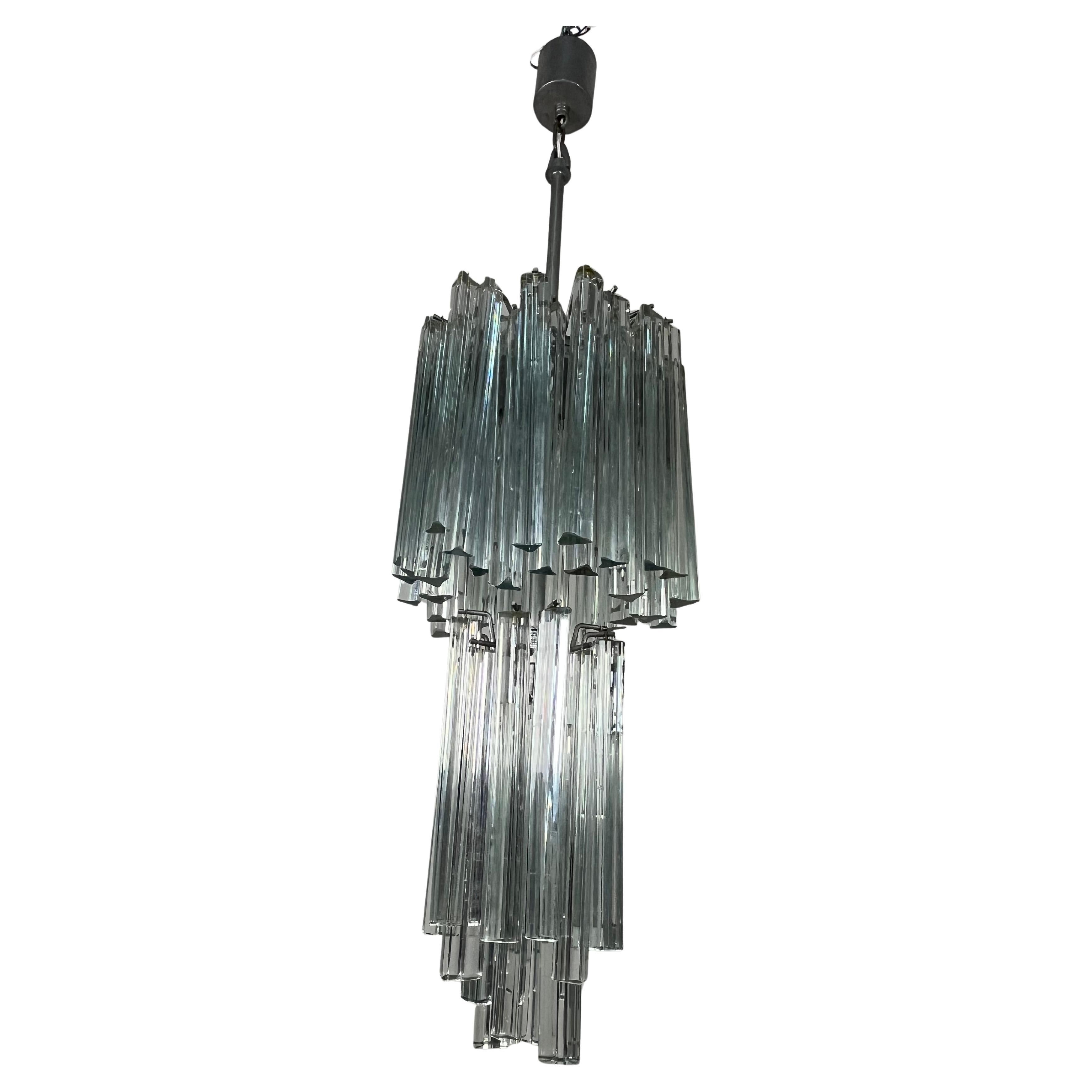 Delightful Murano Glass Waterfall Chandelier Venini, 1960s