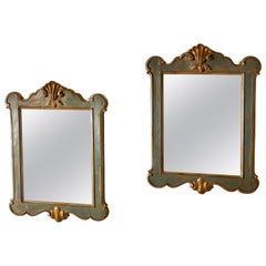 Delightful Pair of Italian Painted and Gilt Mirrors
