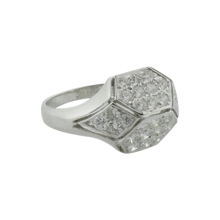 Delightful Platinum Modular Diamond Ring in Platinum, circa 1960s