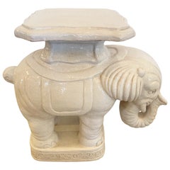 Delightful Terracotta Glazed Elephant End Side Table