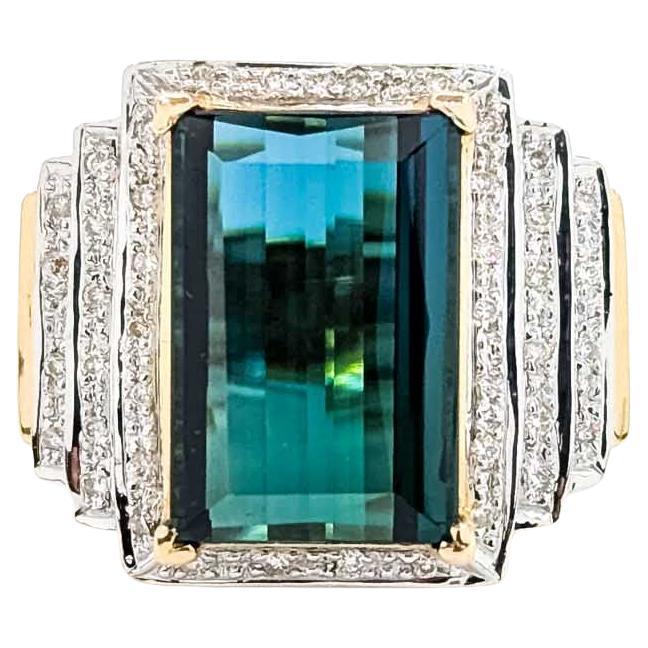 Delightful Tourmaline and Diamond Ring in 18k Yellow Gold