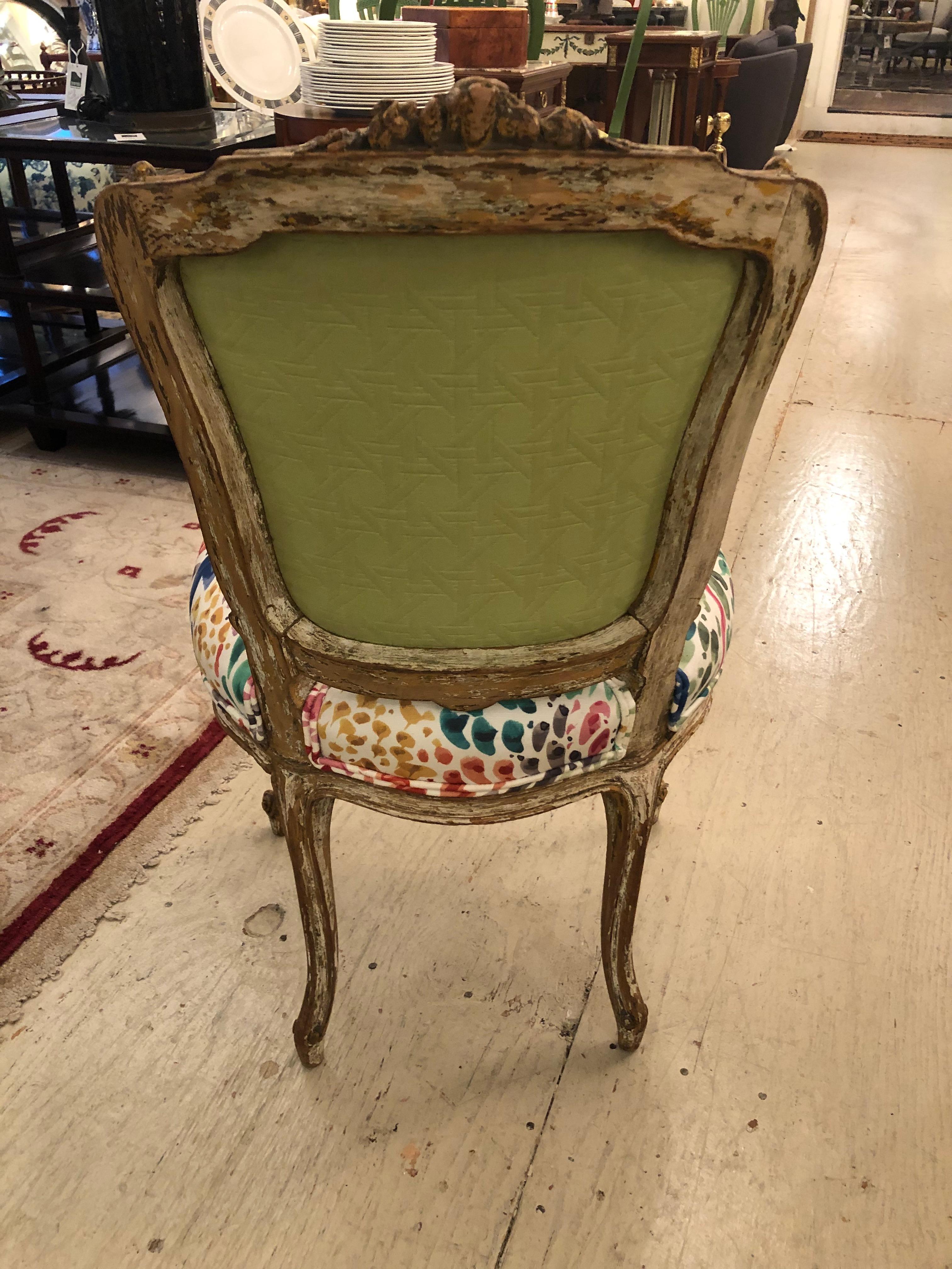 Delightful Updated Set of 4 Louis XVI French Painted Wood Dining Chairs 7