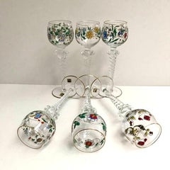 Delightful Vintage Crystal Glasses  Gluskunst Hirtreiter, Germany, Bavaria, 70s