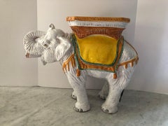 Delightful Vintage Elephant Garden Seat Side or End Table