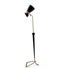 Amy Floor Lamp in Black and Brass