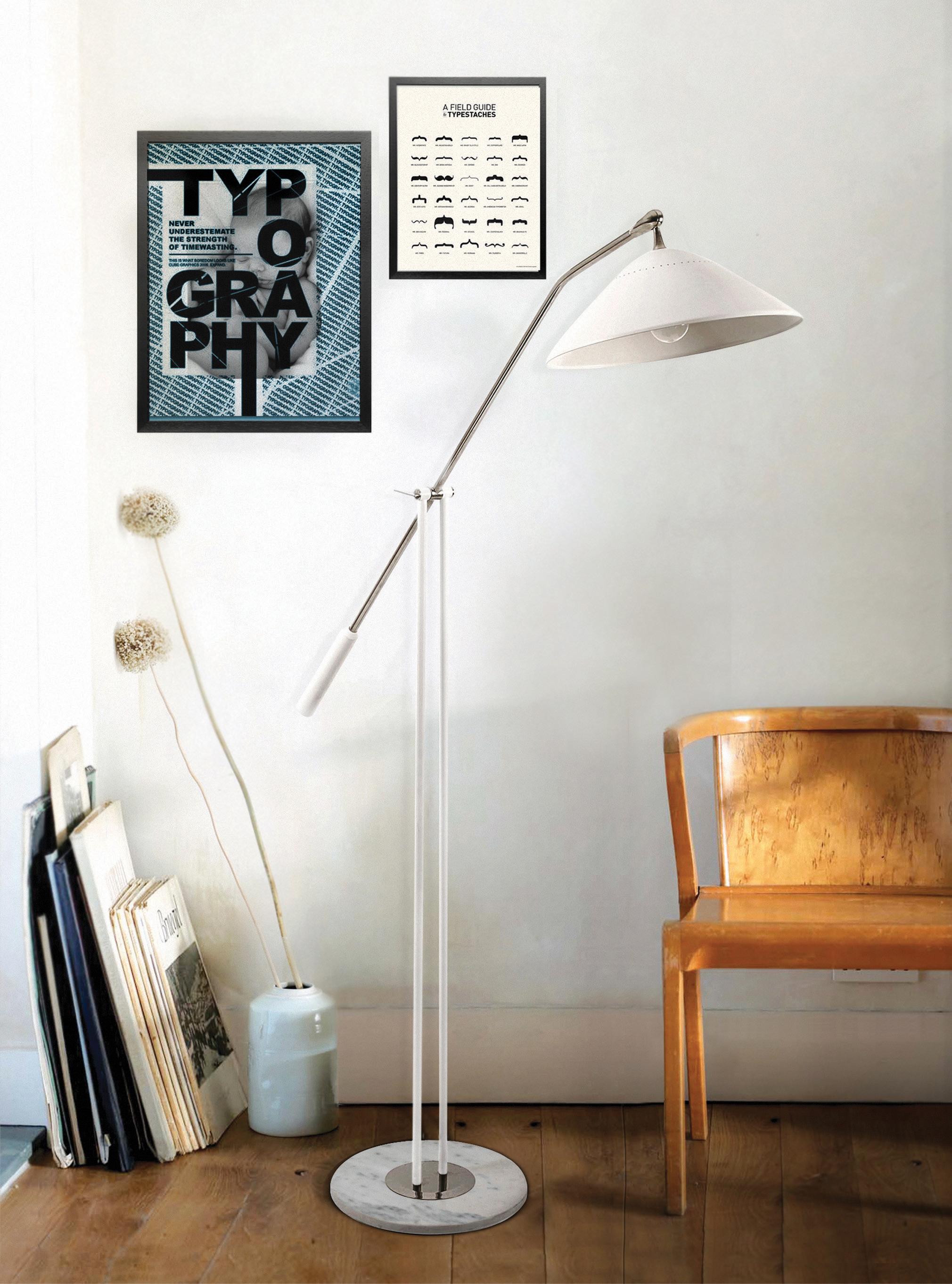 Armstrong Floor Lamp in Copper with White Shade In New Condition For Sale In New York, NY