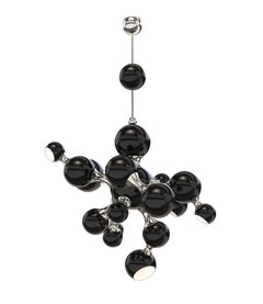 Atomic Pendant Light in Black with Copper Detail