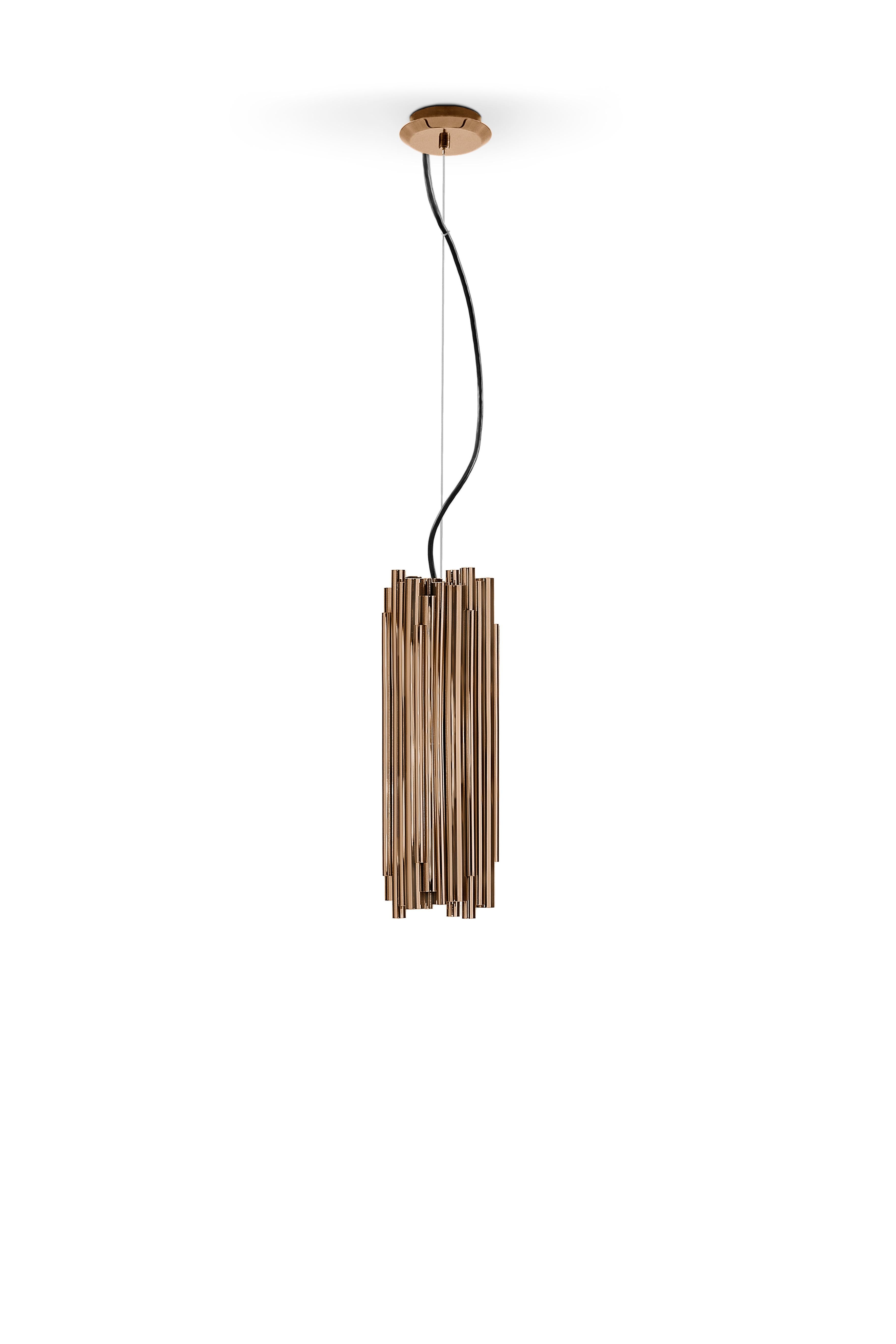 Inspired by the American jazz Pianist Dave Brubeck, Brubeck's pendant lamp is a great example of when art deco design exceptionally meets music. The result of this outstanding creation is a functional handmade lighting design with a sculptural