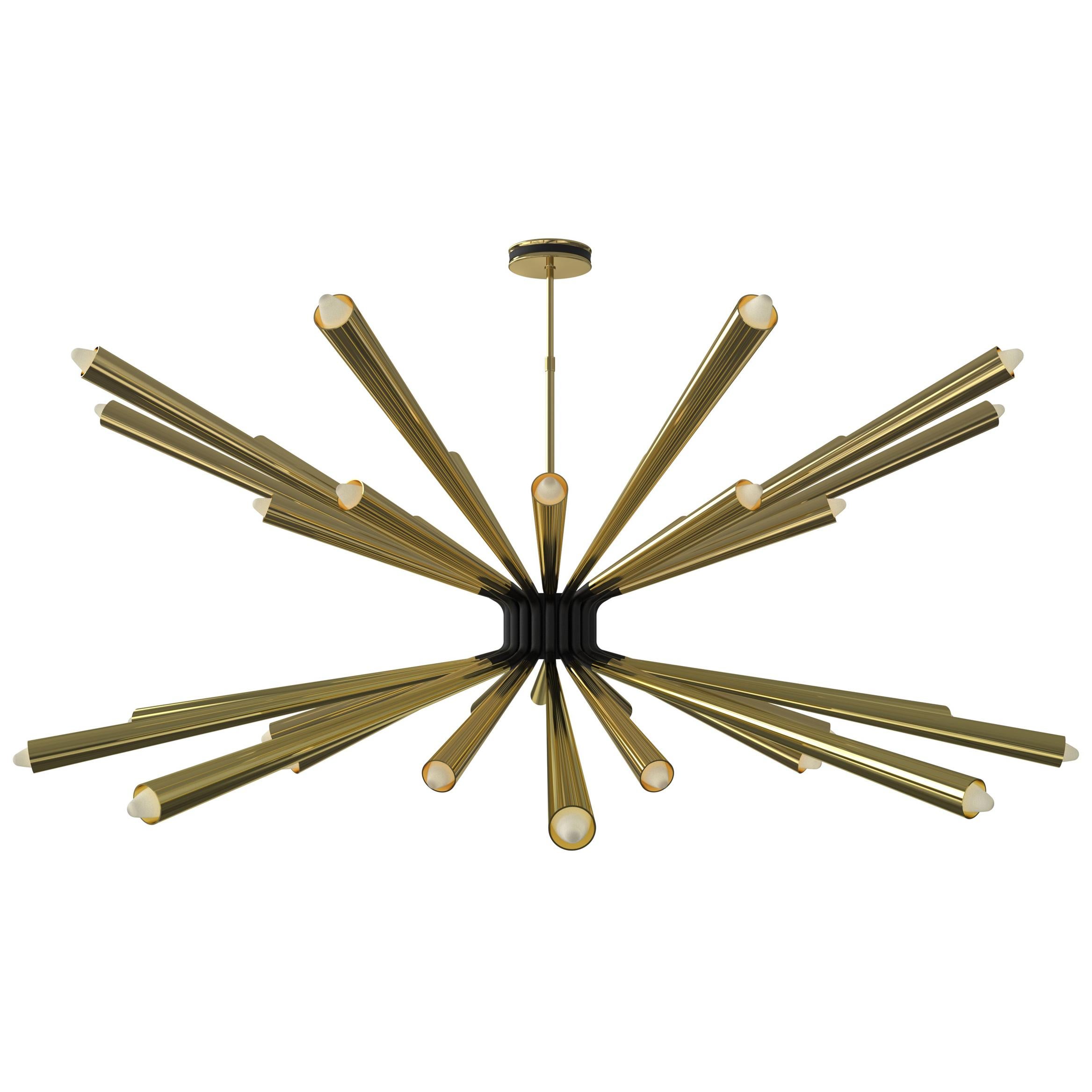 Dorsey Pendant Light in Brass and Aluminum For Sale