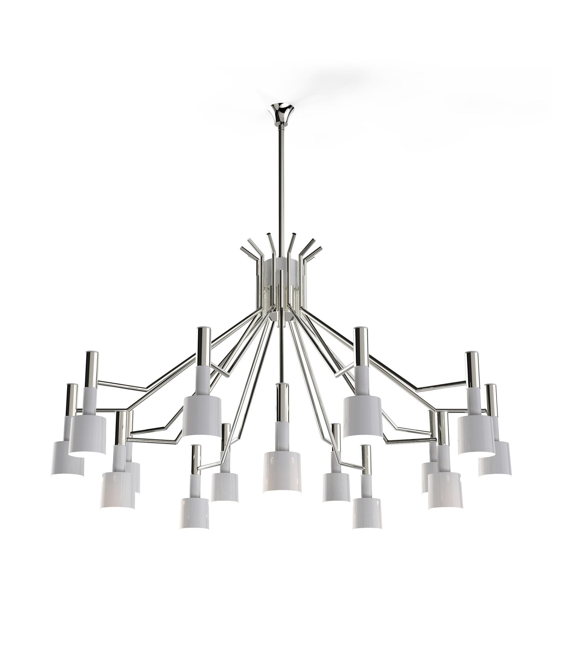 silver and black chandelier