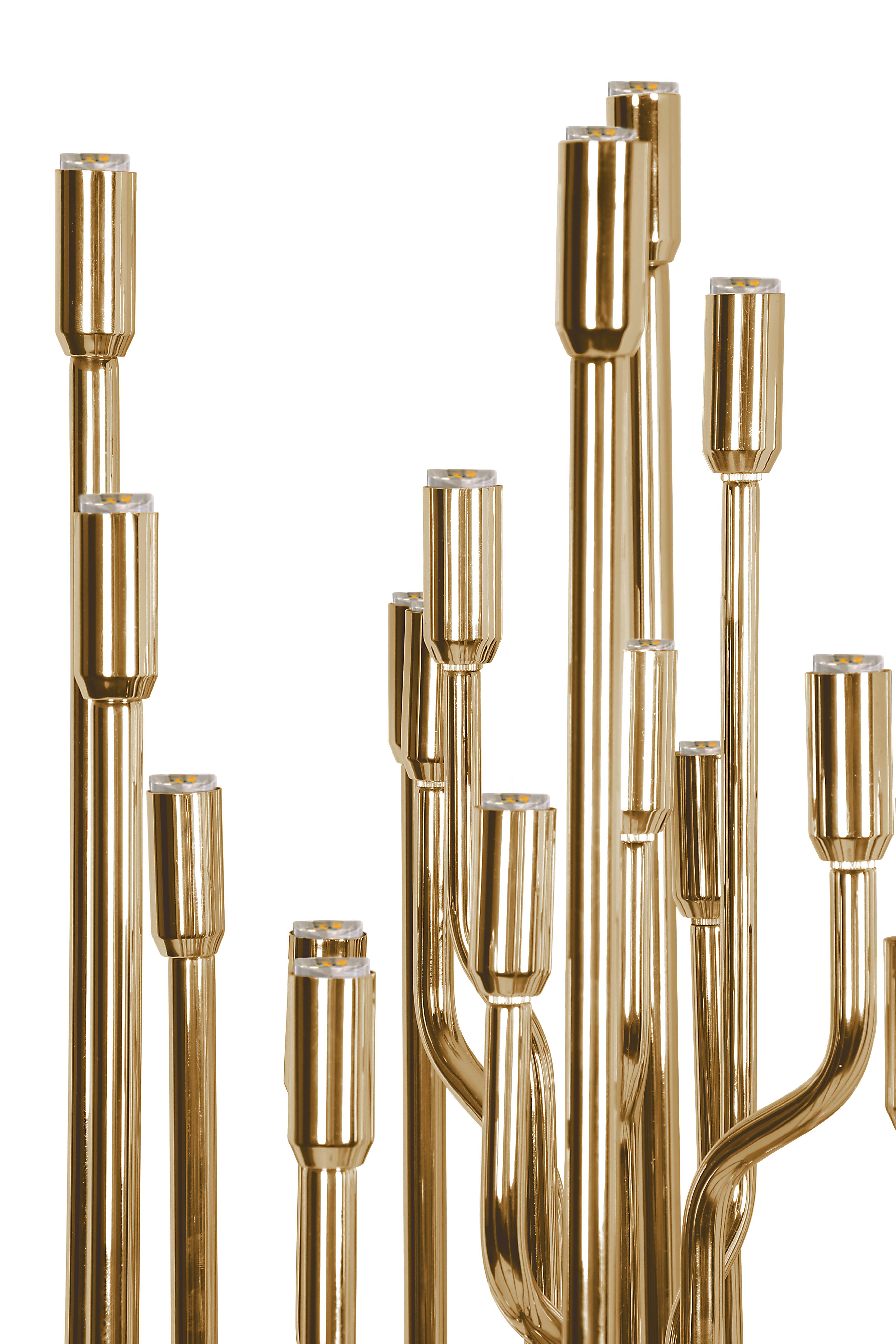 Mid-Century Modern Janis Floor Lamp in Brass Detail For Sale