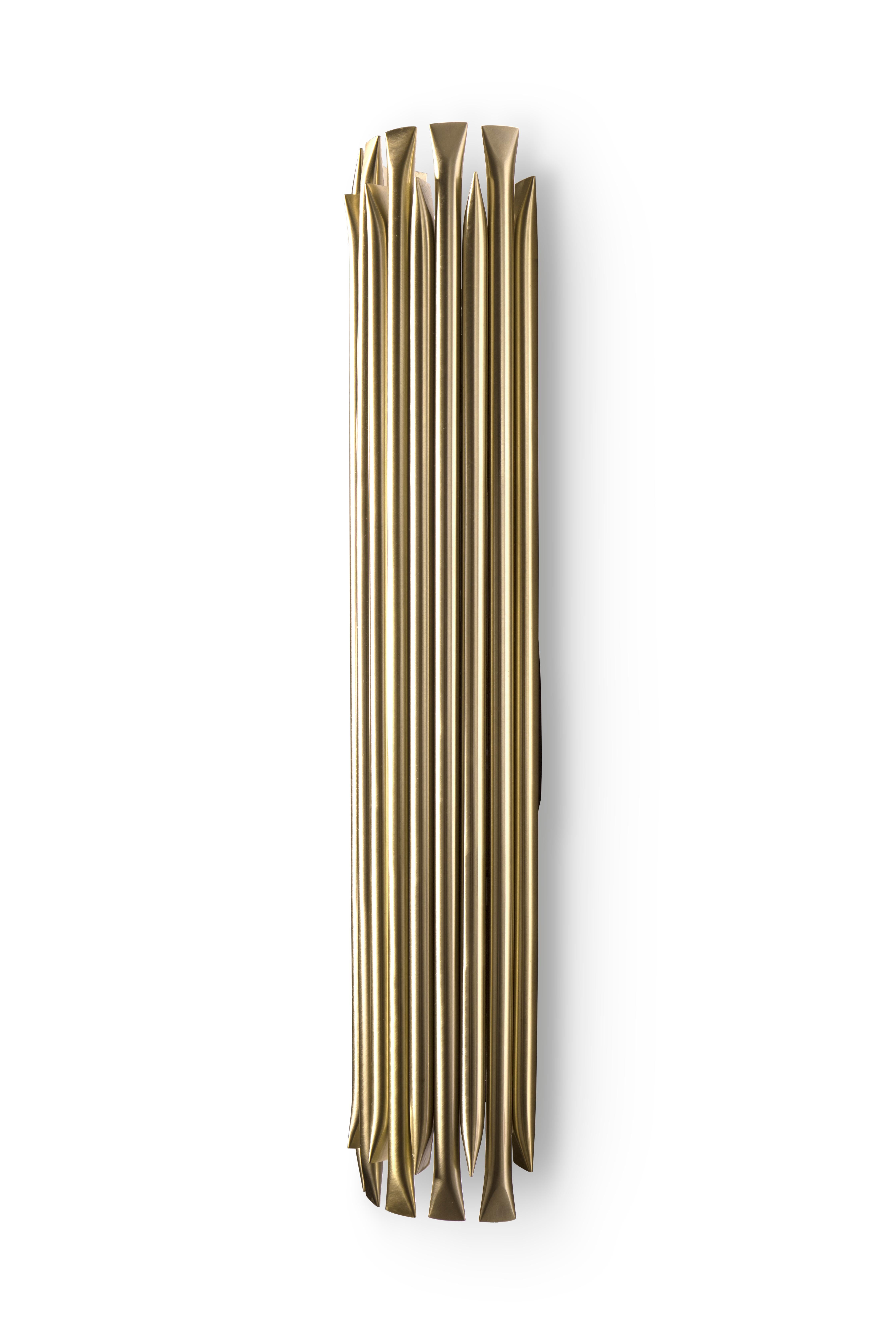 Mid-Century Modern Matheny Large Wall Light in Brass with Brushed Nickel Finish For Sale