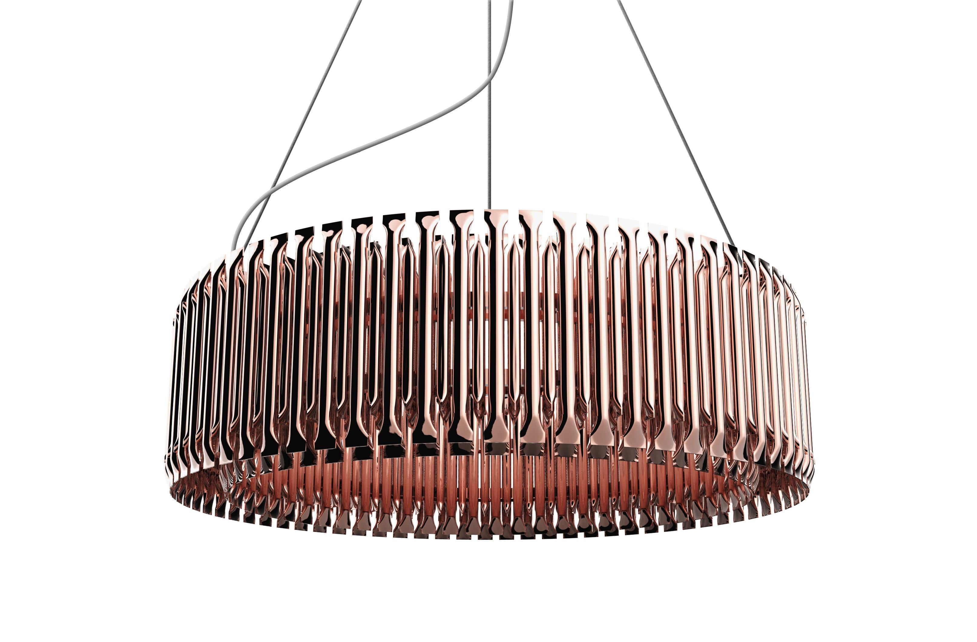 Mid-Century Modern Classic Brass Matheny Round Suspension by Mid Century Club For Sale