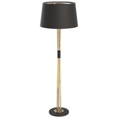 Miles Floor Lamp in Brass with Black Shade