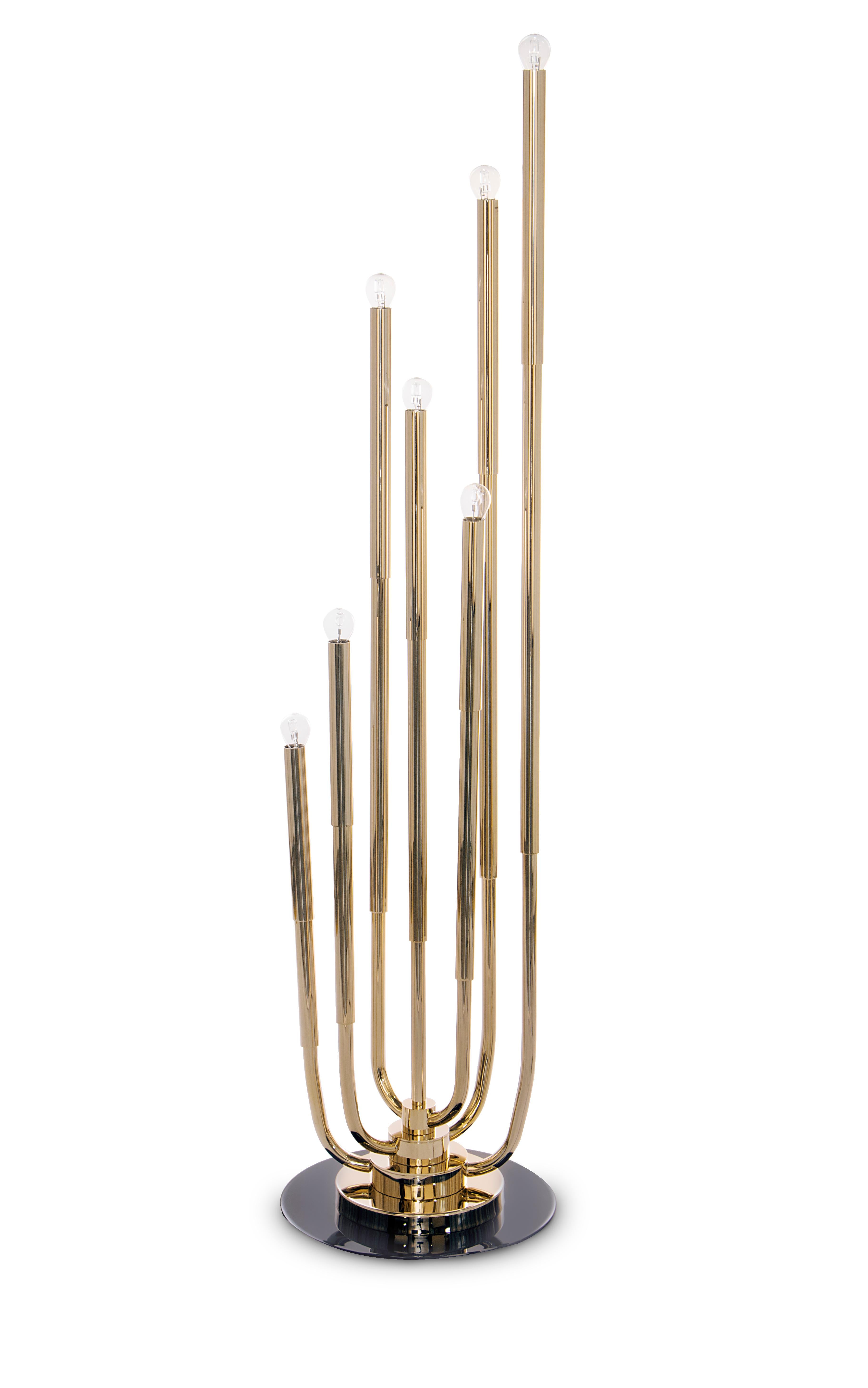 Stardust floor lamp is a Mid-Century Modern revolving lamp that was inspired by the stellar orbits. The main goal of this lighting design is to light up your Mid-Century Modern home just like the constellations do it at night. Constructed out of