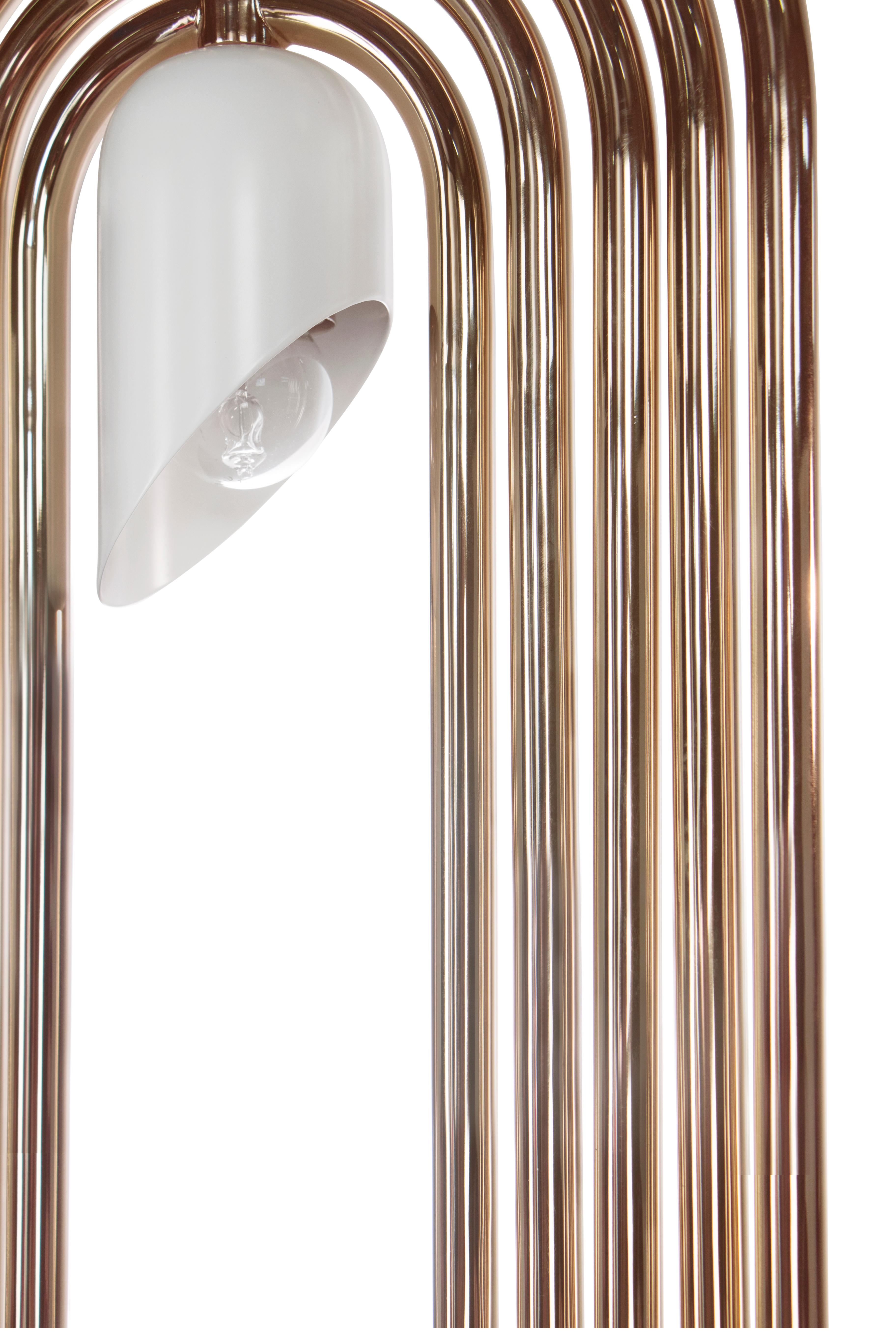 Inspired by the astonishing and memorable dance moves of the iconic pop singer, Delightfull design team created the Turner family. Turner pendant lamp is an art deco lighting fixtures handmade in brass and aluminum that boasts all the most special