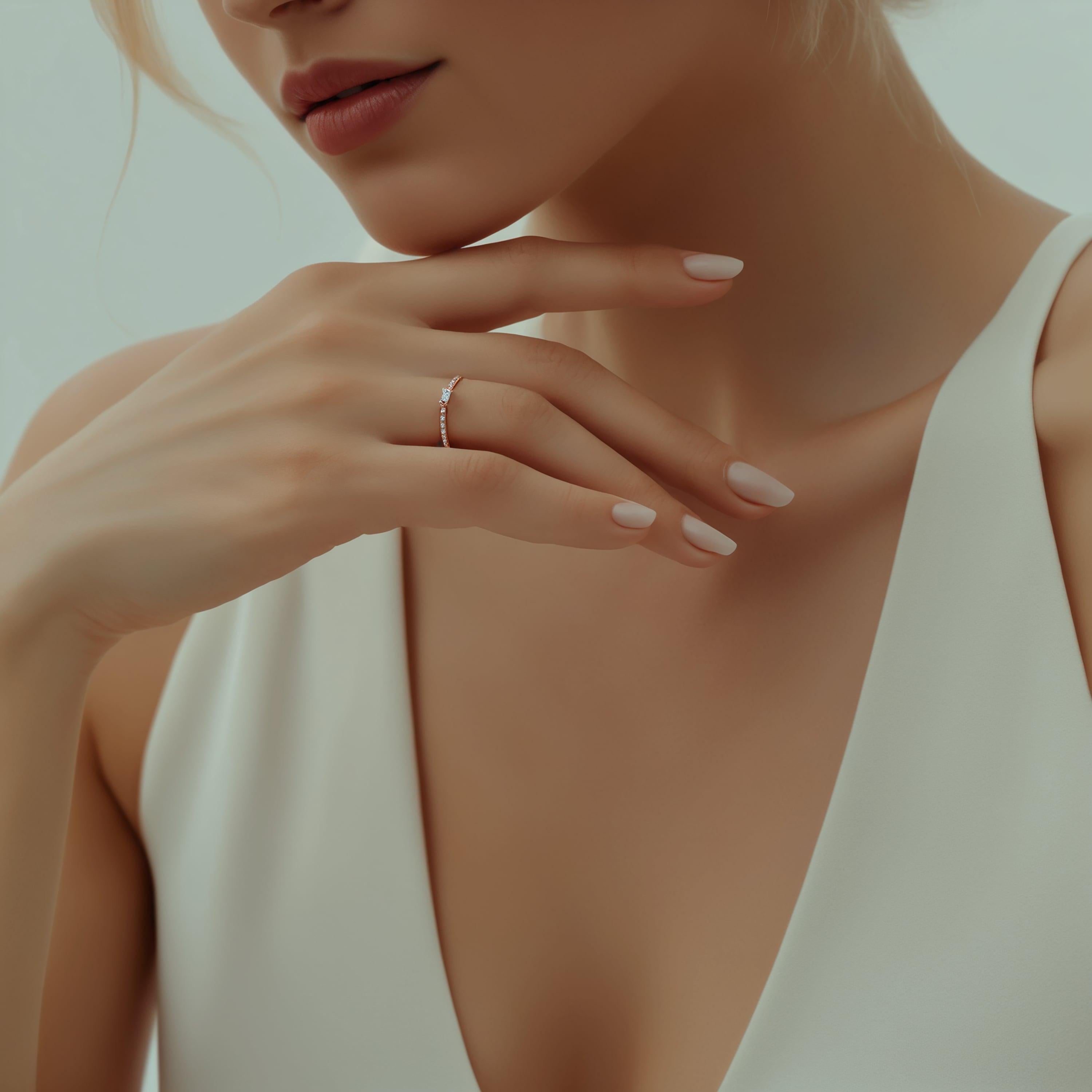For Sale:  Baguette Round 14K Yellow Gold Diamond Band Ring 2