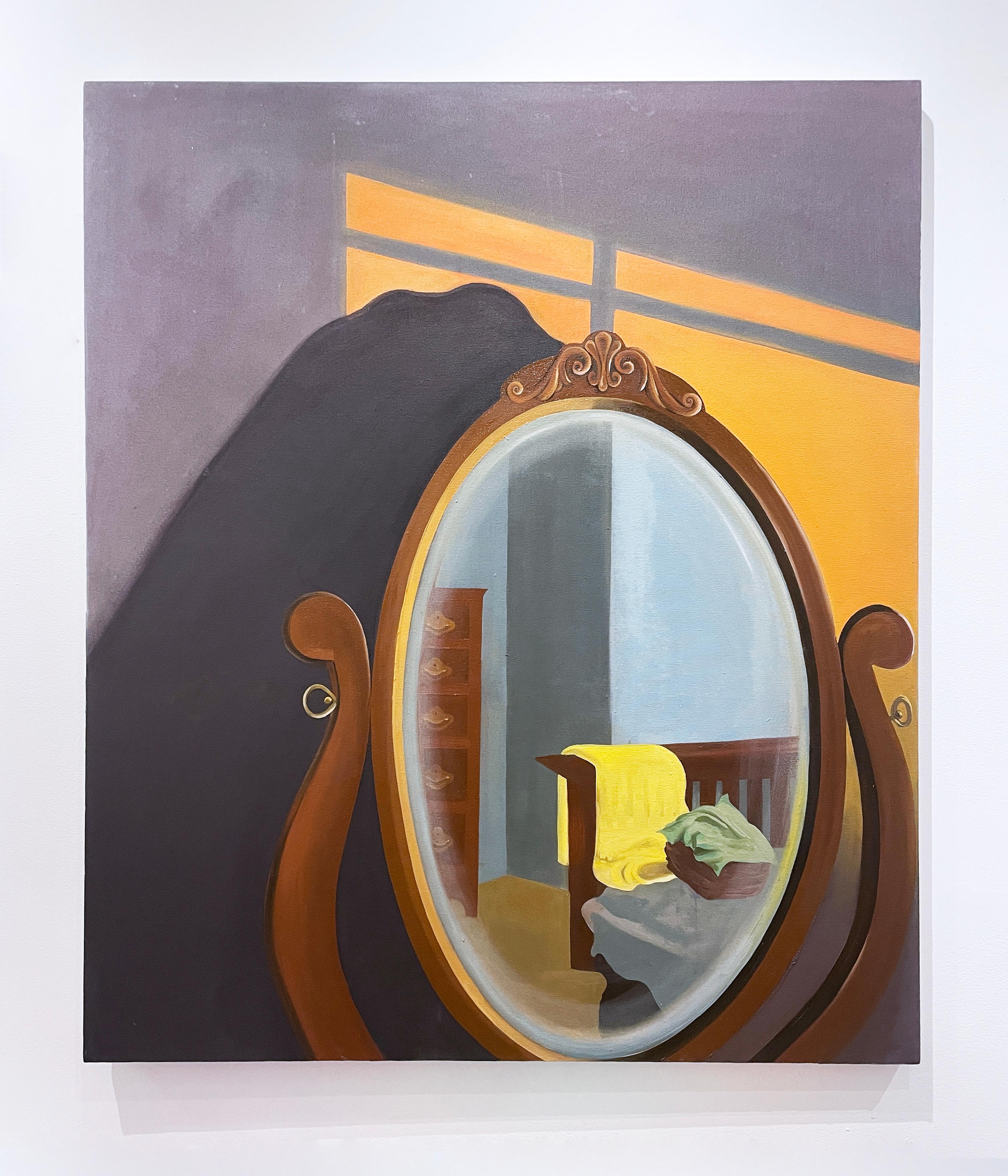 Portale del crepuscolo (2022), pittura a olio, interni, grande scala, studio della luce, viola - Painting Contemporaneo di Delilah Ray Miske