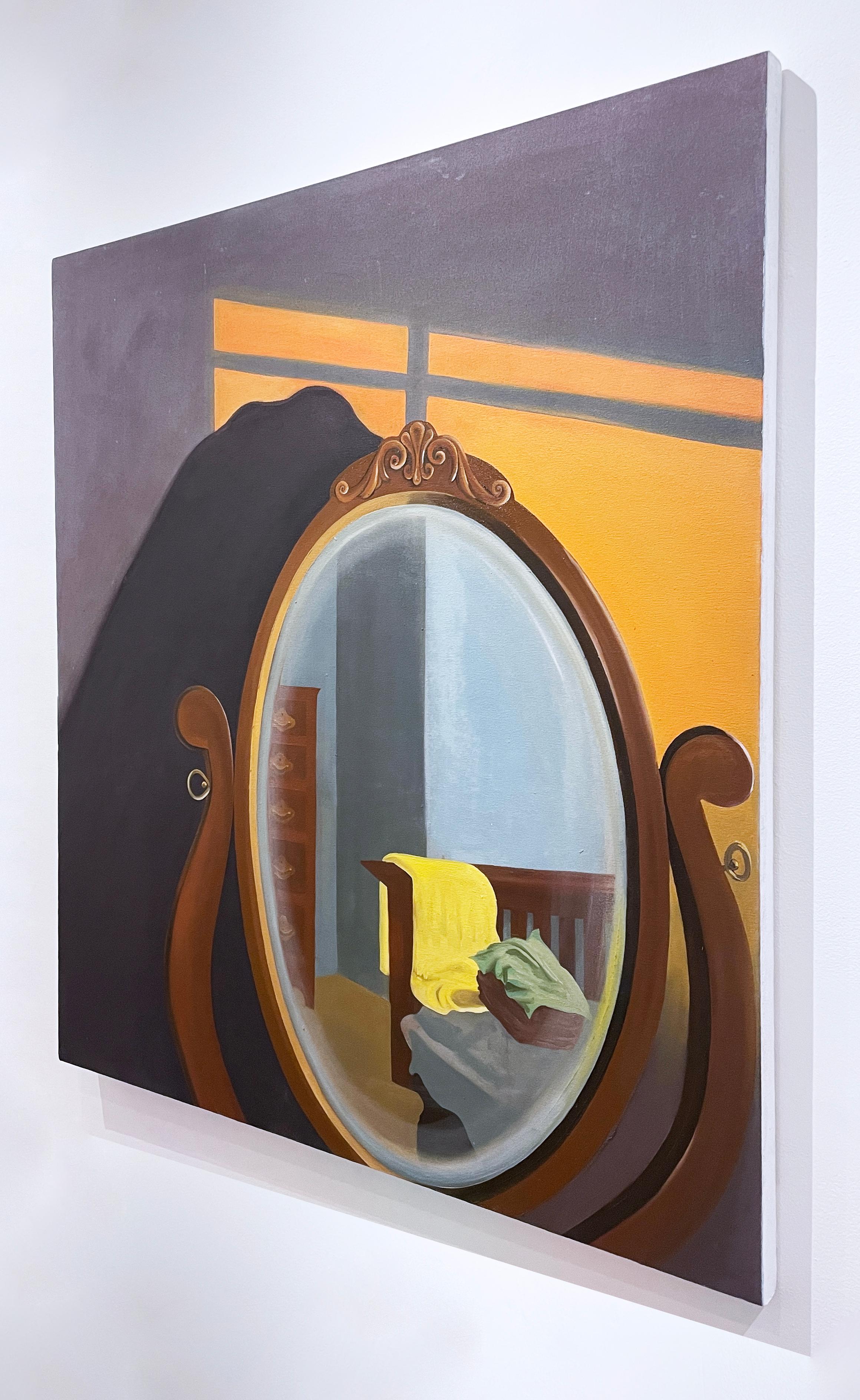 Portale del crepuscolo (2022), pittura a olio, interni, grande scala, studio della luce, viola in vendita 2