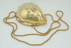 Delill Gold Ladybug Minaudière Handbag With Rhinestones, C.1970