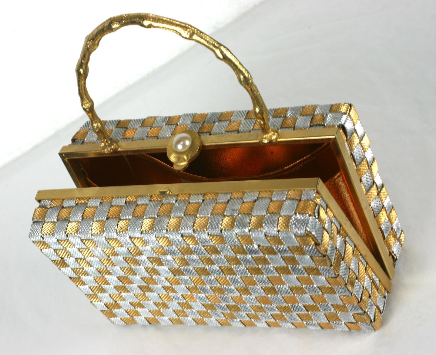 silver and gold bag