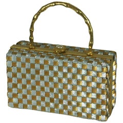 Vintage Delill Woven Silver and Gold Box Bag