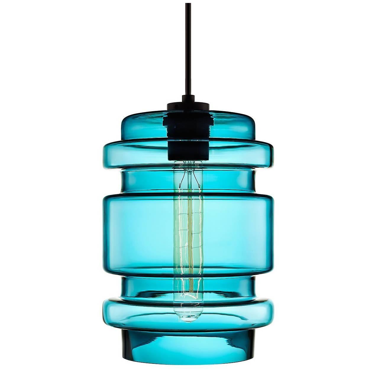 Delinea Condesa Handblown Modern Glass Pendant Light, Made in the USA For Sale