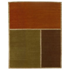 Delinear "Aerial" Tibetan Hand Knotted Wool and Silk Rug