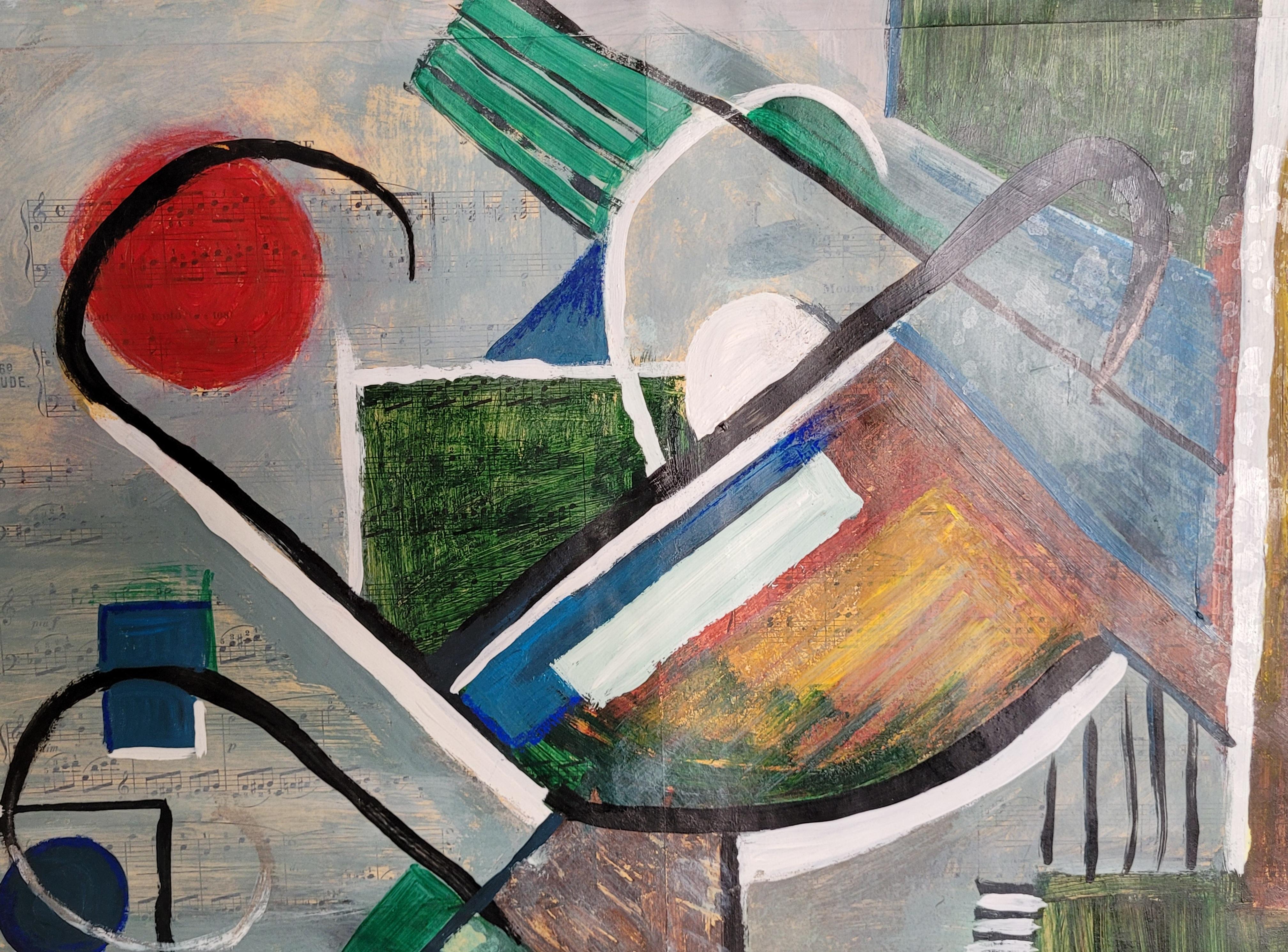 Abstrait sur le thème de la musique. Hommage à Kandinsky. - Painting de Delisle