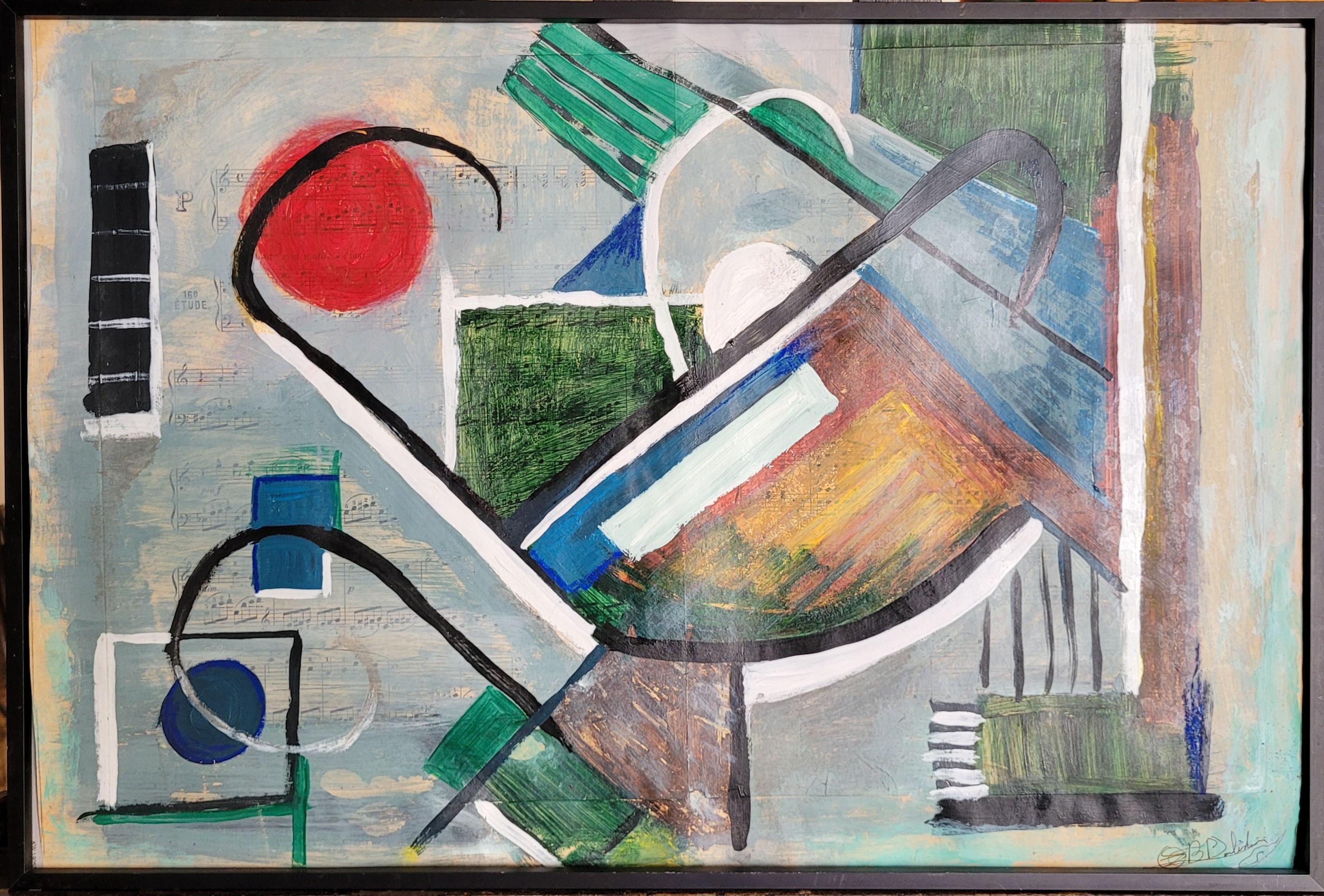 Abstract Painting Delisle - Abstrait sur le thème de la musique. Hommage à Kandinsky.