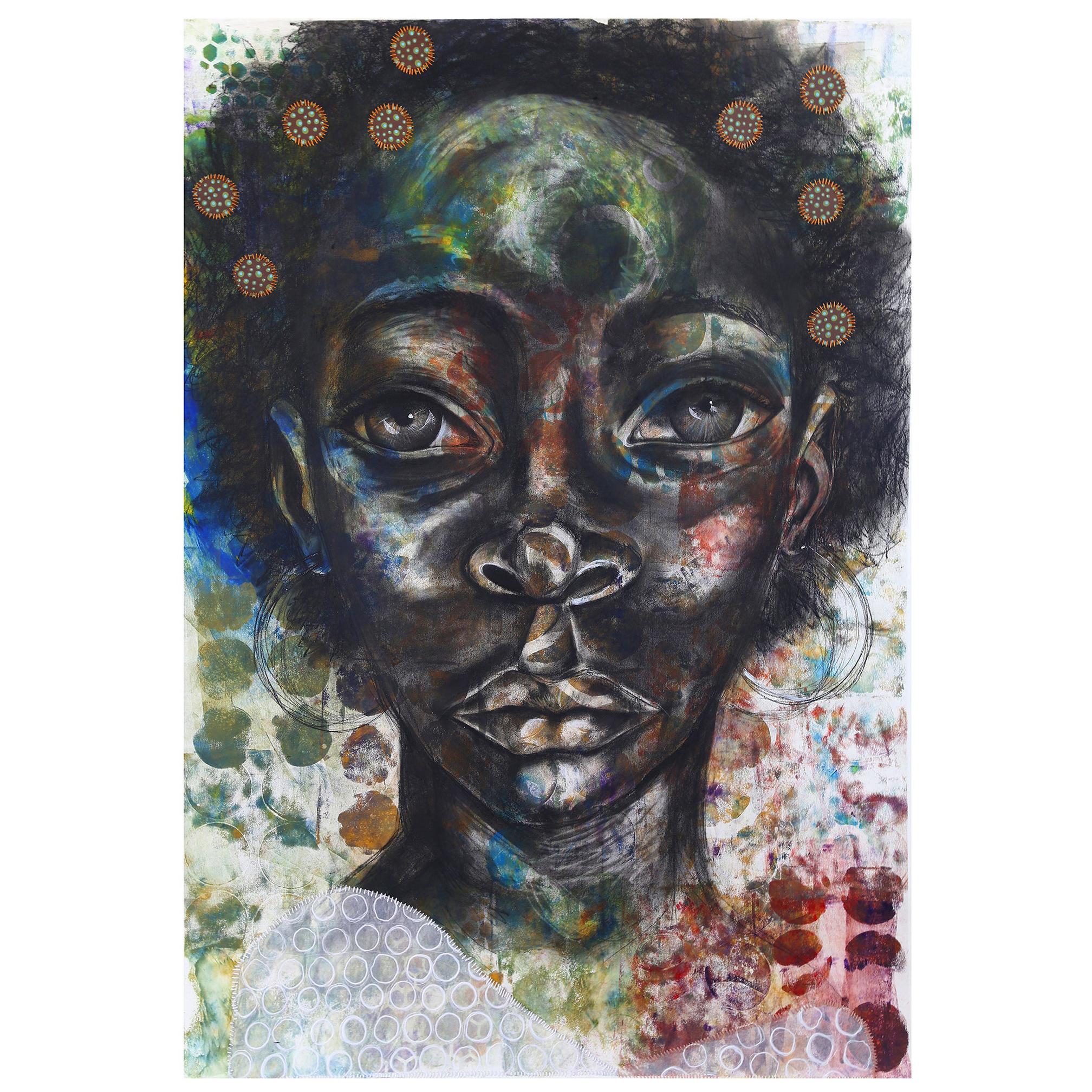 Delita Martin She Wears Constellations in Her Hair Limited Edition Print For Sale