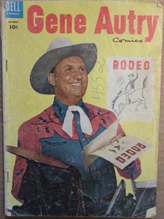 Vintage 1954 Dell Comics 'Gene Autry #92' Red,Green,Blue,White Book