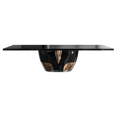 "Della Dataria" Dining Table with Bronze and Stainless Steel, Handmade, Istanbul