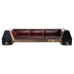 "Della Dataria" Sofa with Stainless Steel and Bronze, Handcrafted, Istanbul