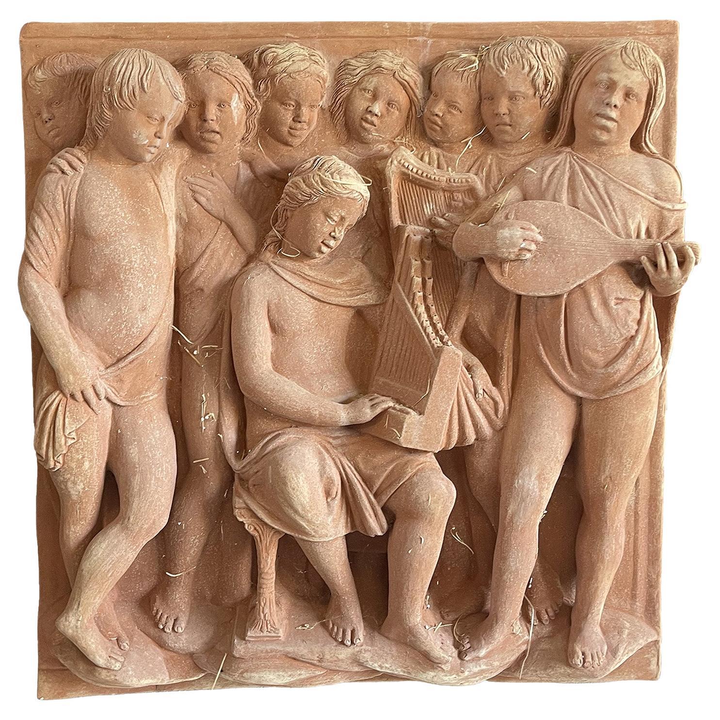 Della Robbia 15th Century Tuscan Terracotta Wall Relief Panel