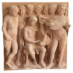 Della Robbia 15th Century Tuscan Terracotta Wall Relief Panel