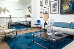 Della Robbia Sodeo Contemporary Modern 3 Piece Chrome & Wood Grey Sectional Sofa