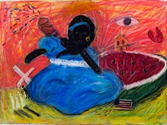 "Eyes Sees America," Original Oil Pastel signed by Della Wells