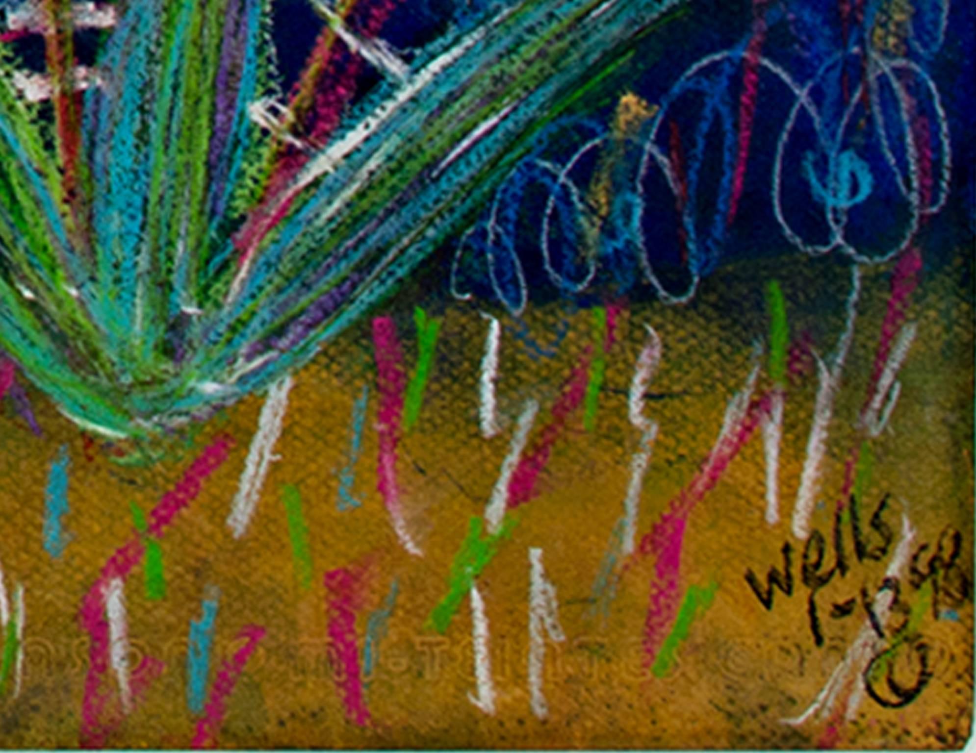 „Magic“, Original-Pastell- und Bleistiftzeichnung, Landschaft, signiert von Della Wells im Angebot 2