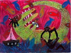 « The Drowning of Brother Tony », dessin original au pastel signé par Della Wells